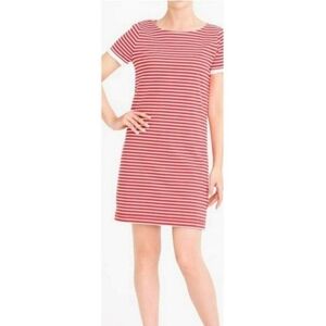J.Crew Factory Striped Poplin Ruffle Trim dress Red & White Size XS